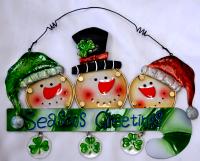 IRISH SNOWMEN GREETINGS HANGER